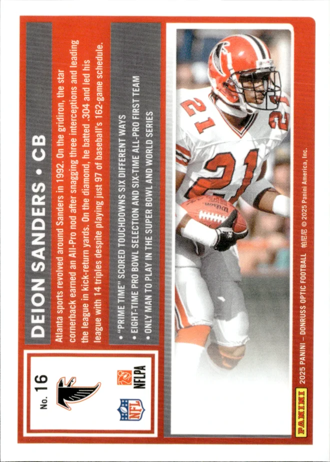 Deion Sanders card back