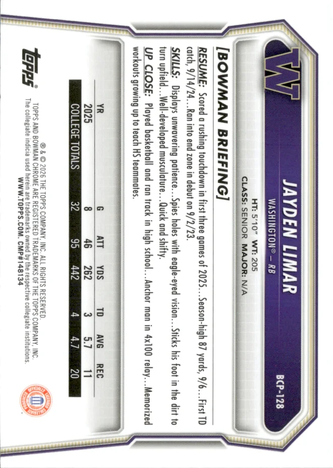 Jayden Limar card back