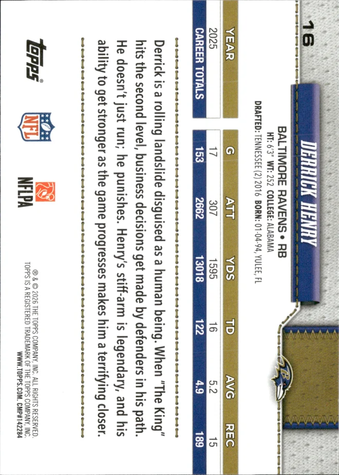 Derrick Henry card back
