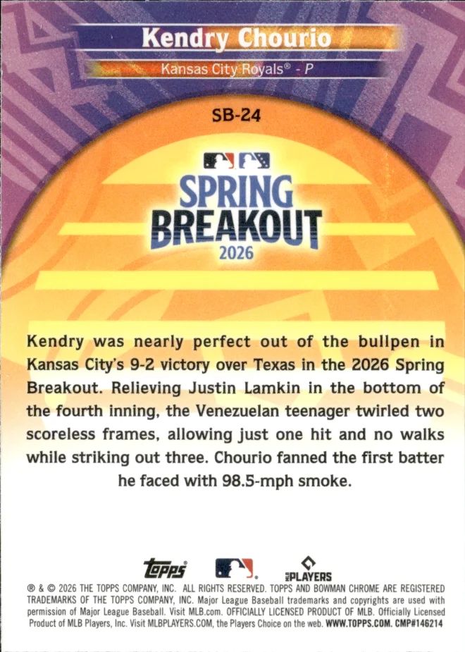 Kendry Chourio card back