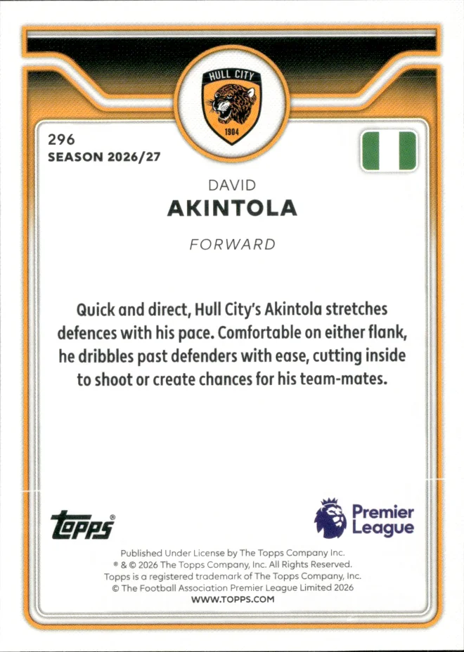 David Akintola card back