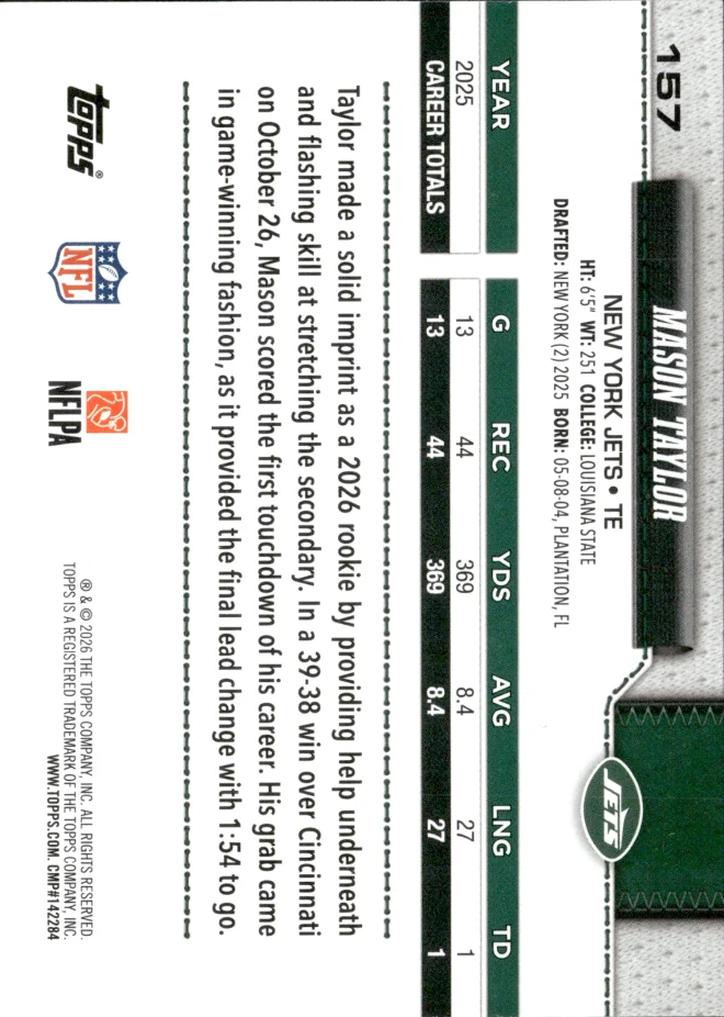 Mason Taylor card back