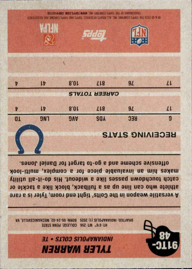 Tyler Warren card back