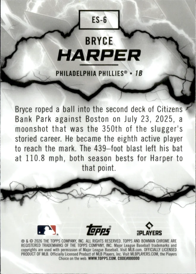 Bryce Harper card back