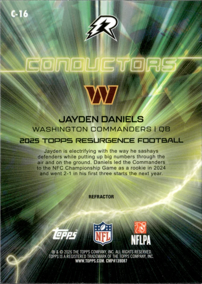 Jayden Daniels card back
