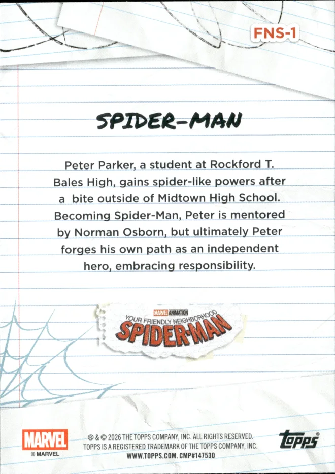 Spider-Man card back