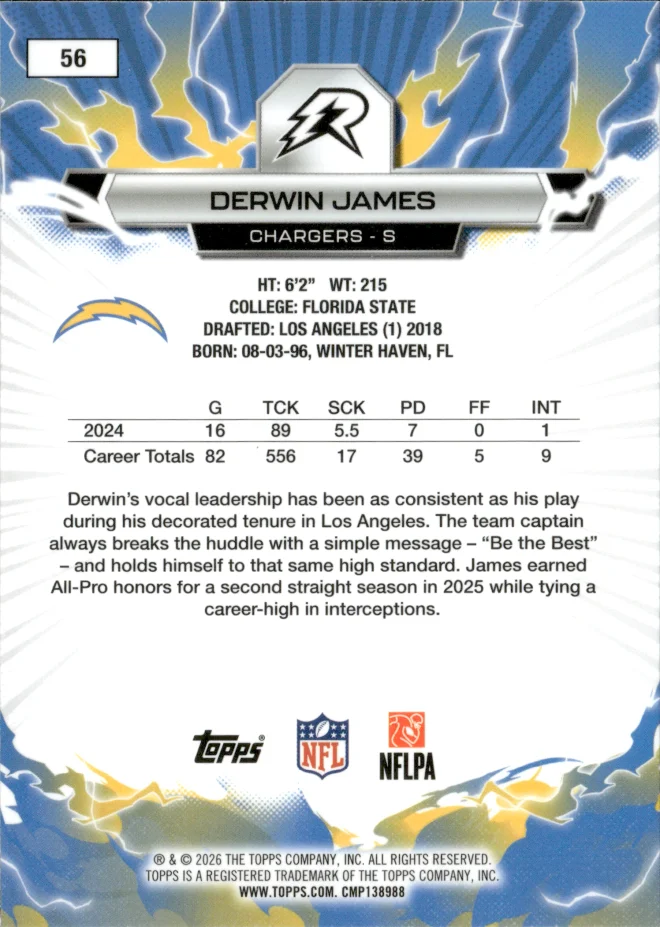 Derwin James card back