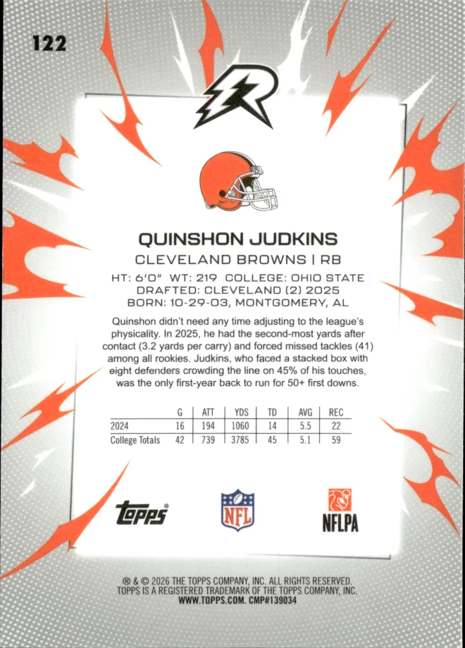 Quinshon Judkins card back