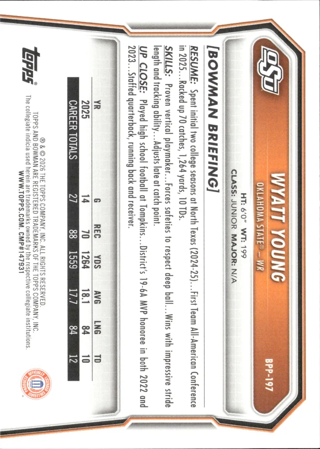 Wyatt Young card back