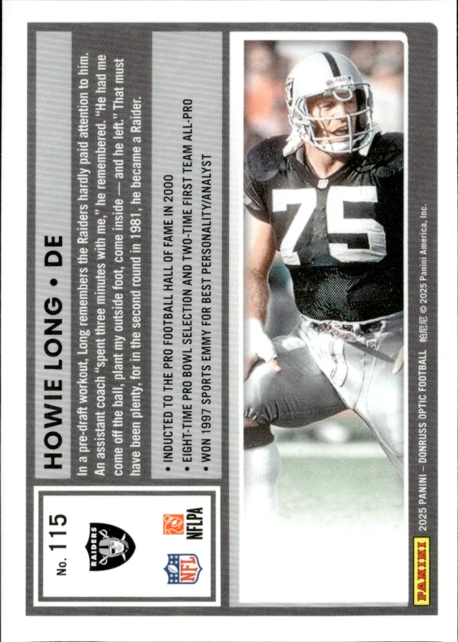 Howie Long card back