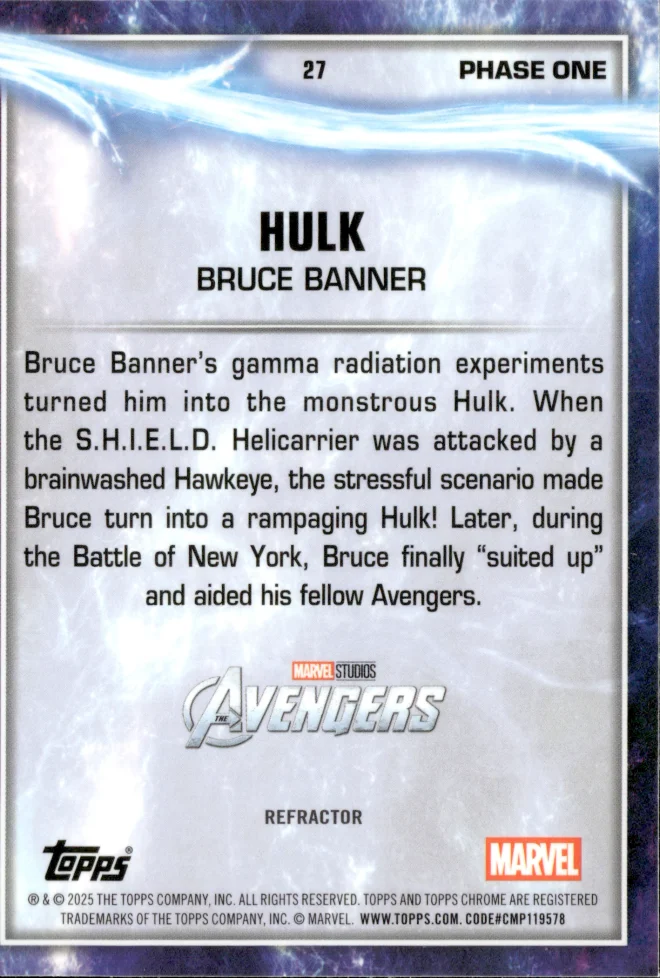 Bruce Banner / Hulk card back