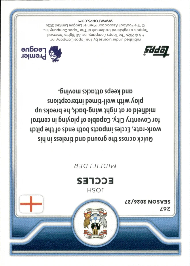 Josh Eccles card back