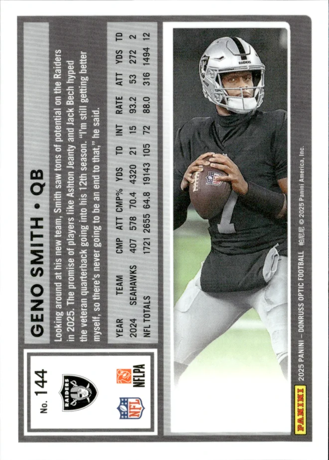 Geno Smith card back