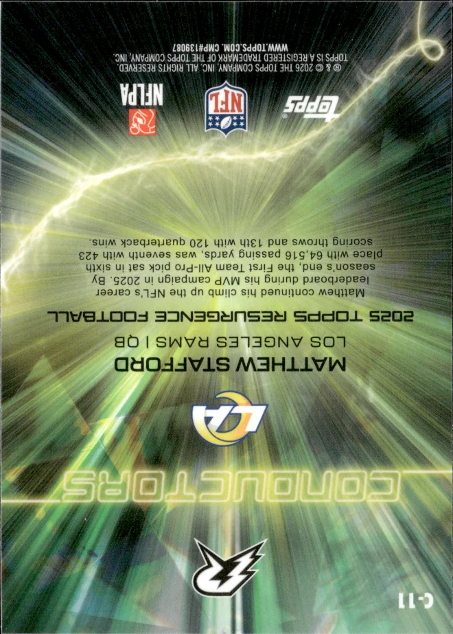 Matthew Stafford card back