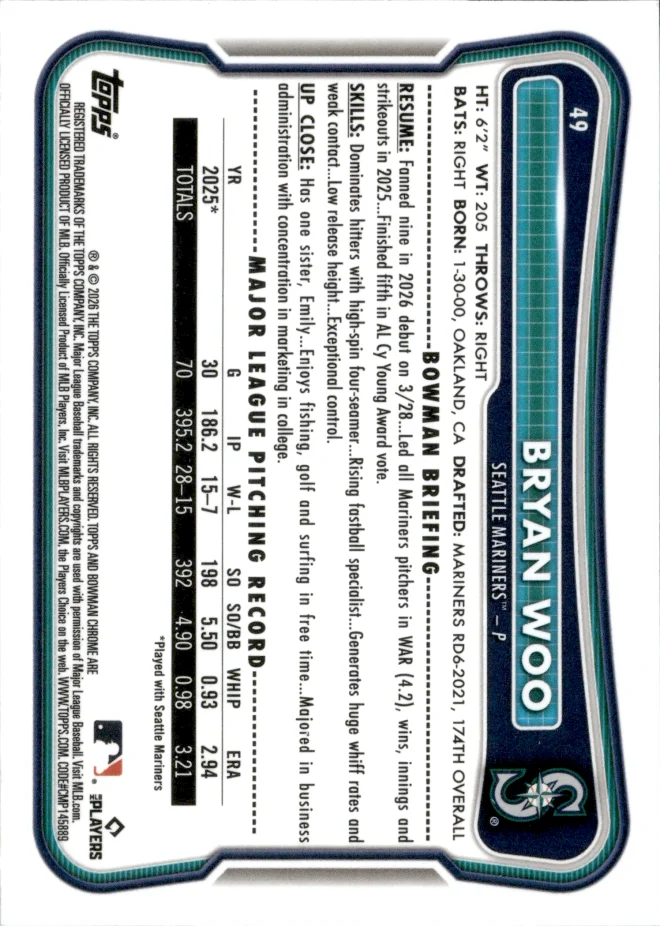 Bryan Woo card back