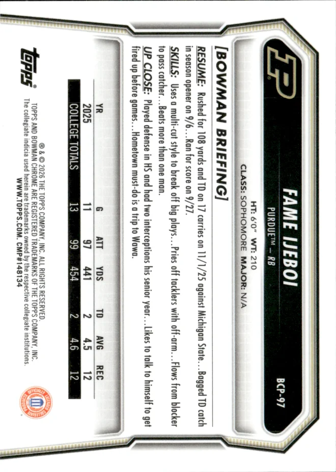 Fame Ijeboi card back