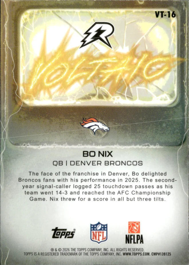 Bo Nix card back