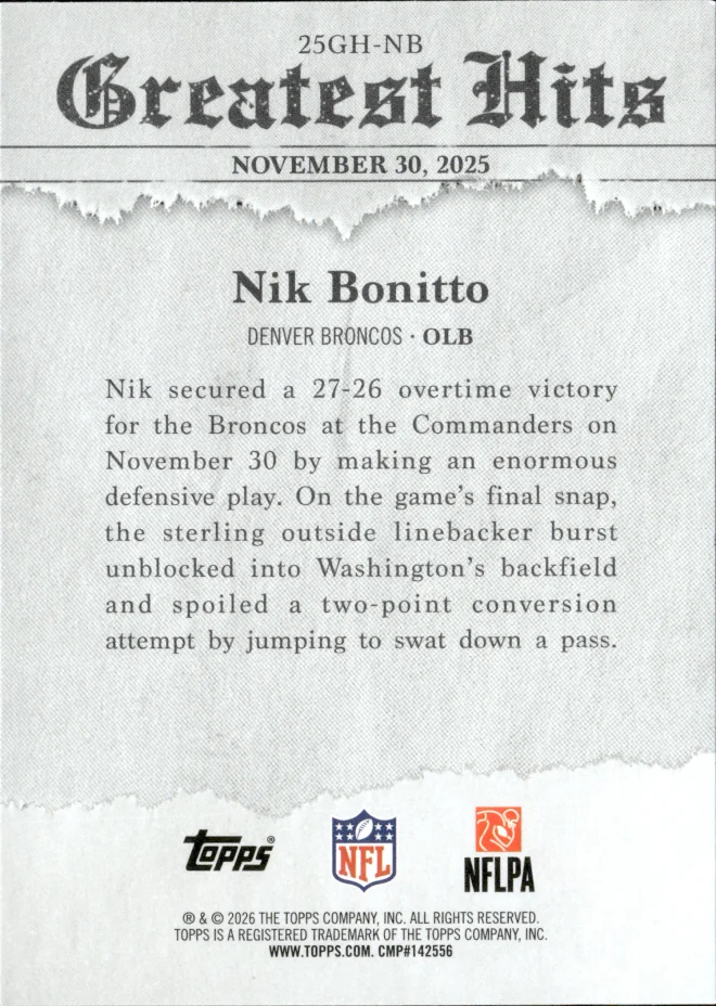 Nik Bonitto card back