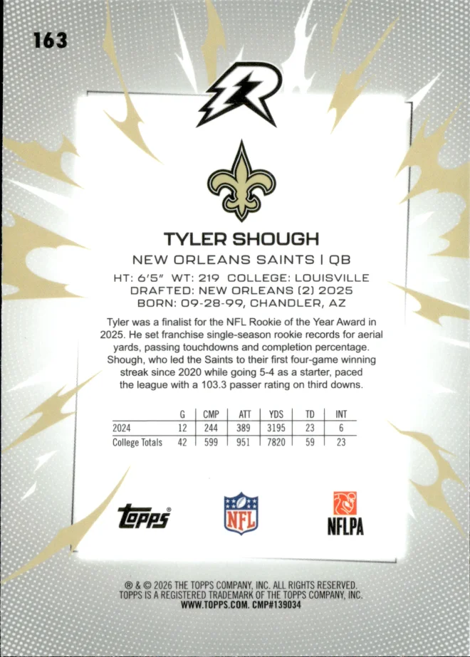 Tyler Shough card back