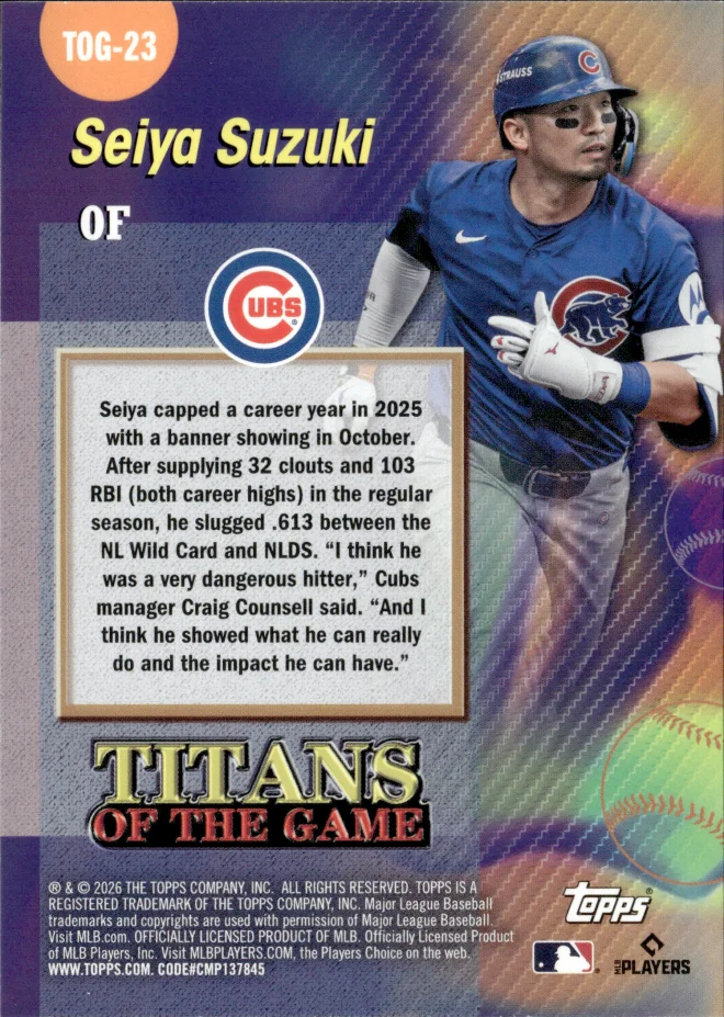 Seiya Suzuki card back