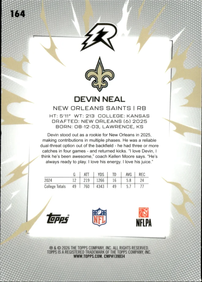Devin Neal card back