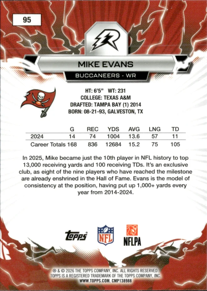 Mike Evans card back