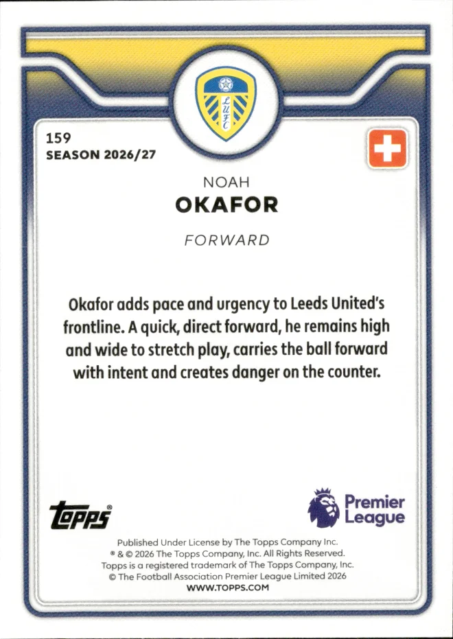 Noah Okafor card back