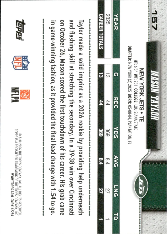 Mason Taylor card back