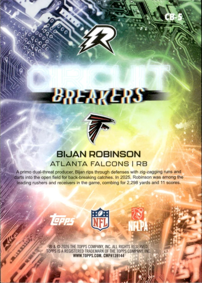 Bijan Robinson card back