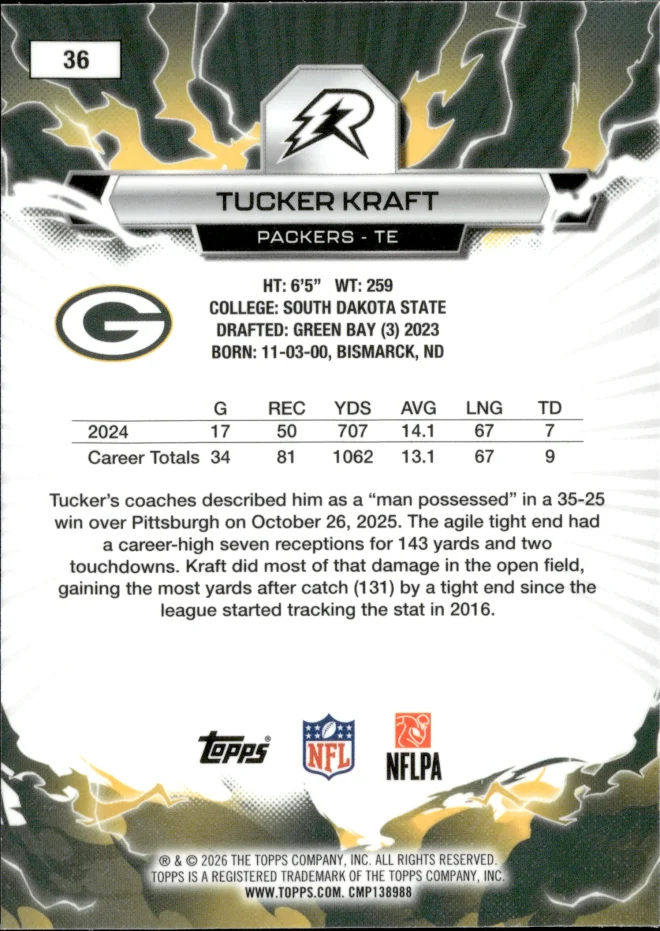 Tucker Kraft card back