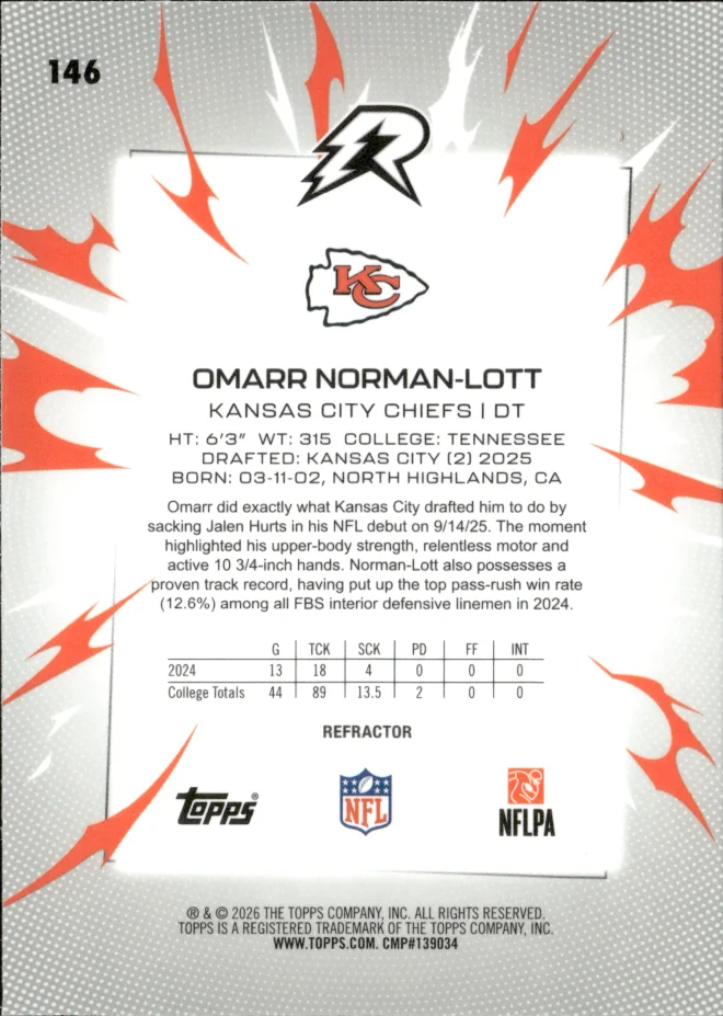 Omarr Norman-Lott card back