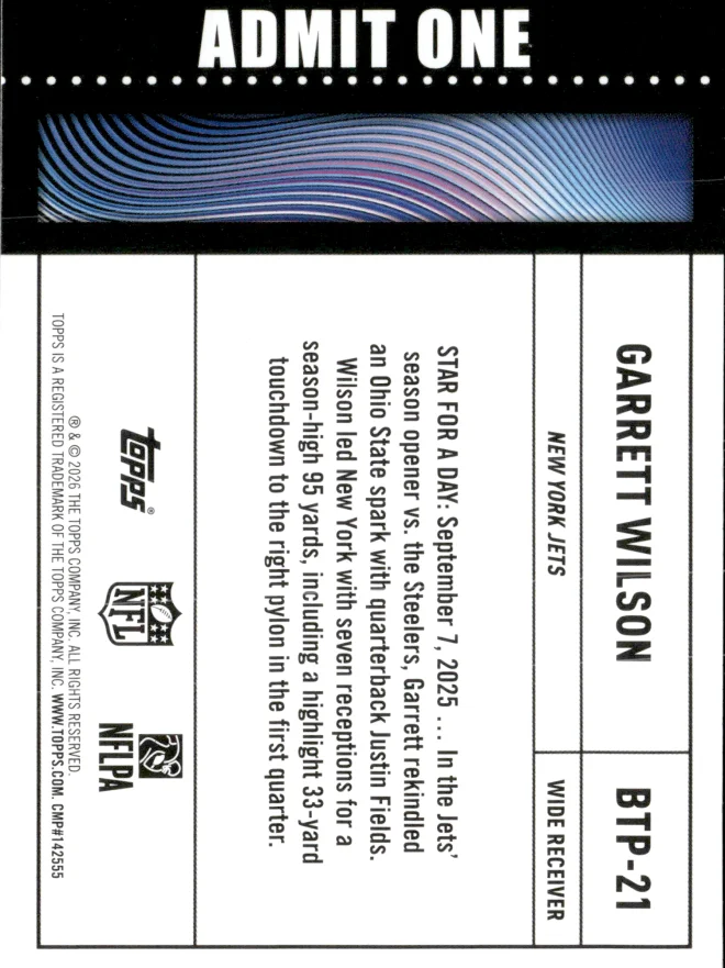 Garrett Wilson card back