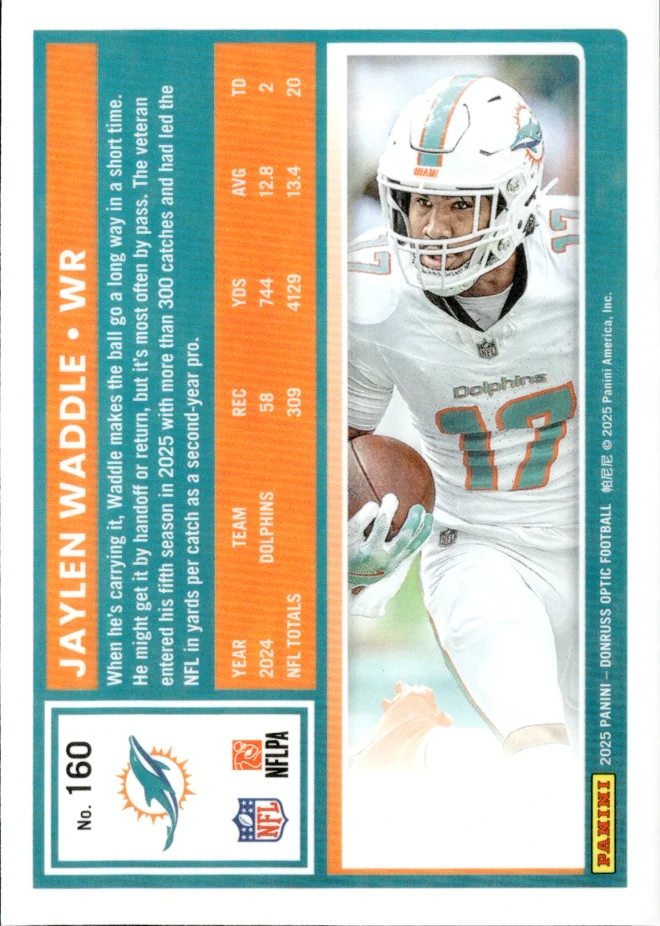 Jaylen Waddle card back