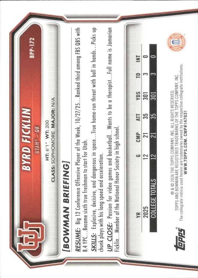 Byrd Ficklin card back