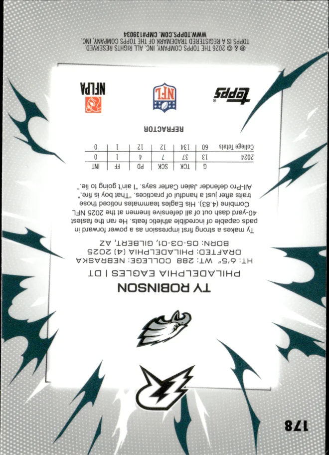 Ty Robinson card back