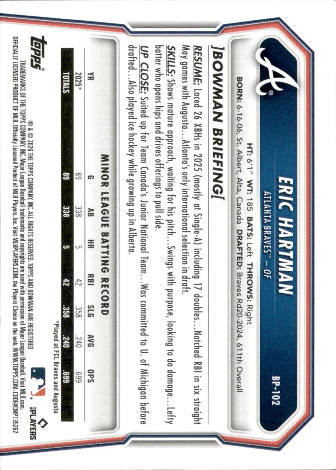 Eric Hartman card back