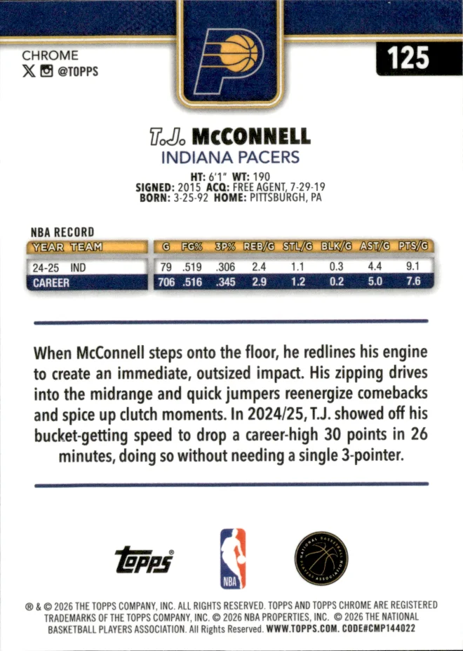 T.J. McConnell card back