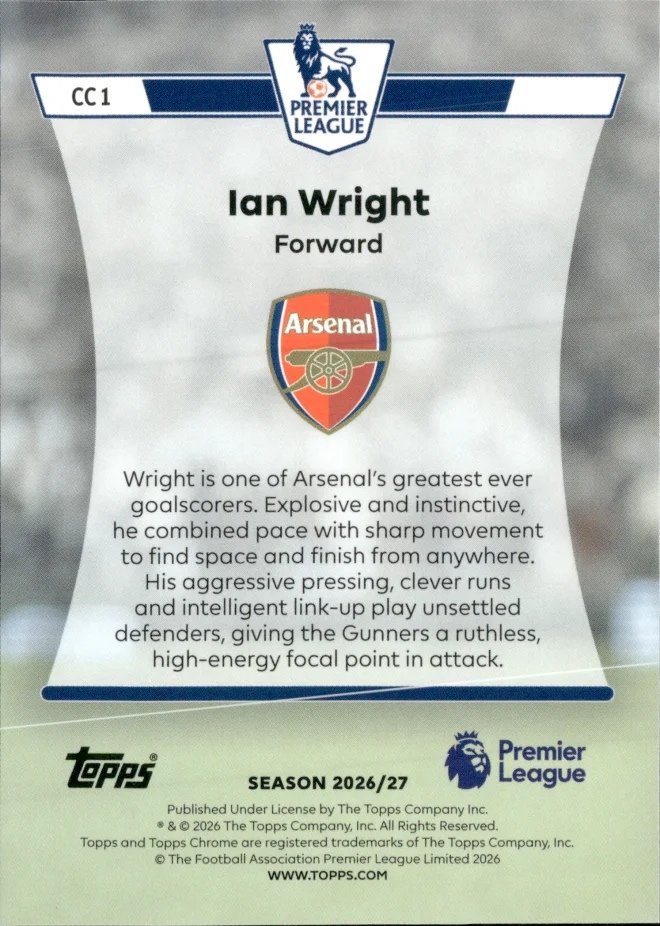 Ian Wright card back