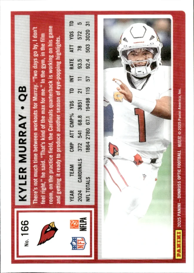Kyler Murray card back