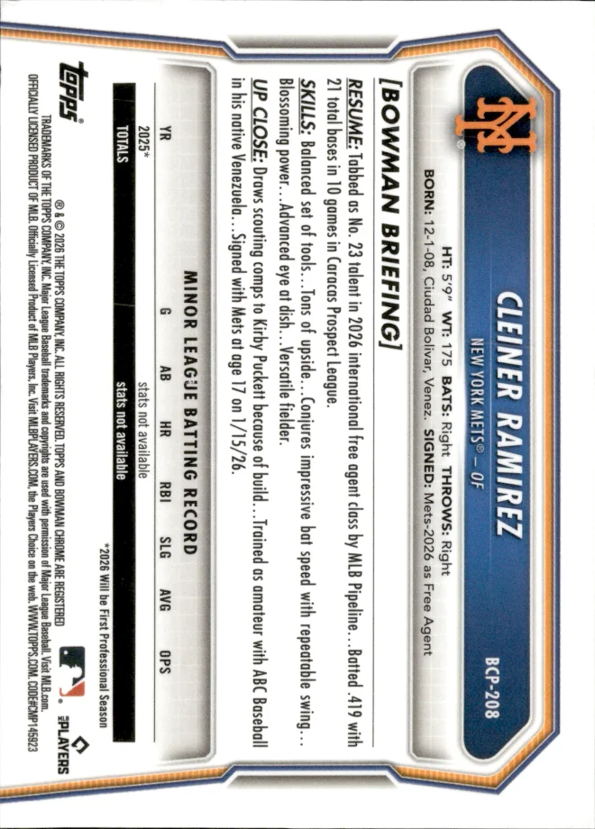 Cleiner Ramirez card back