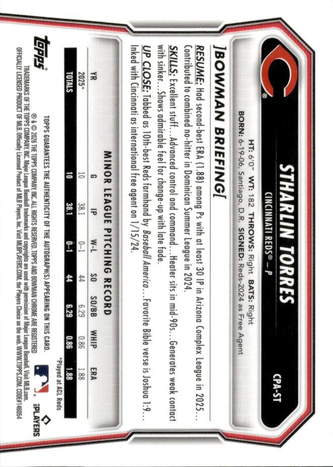 Stharlin Torres card back