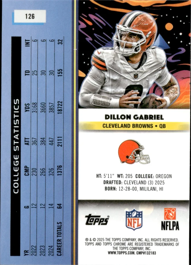Dillon Gabriel card back