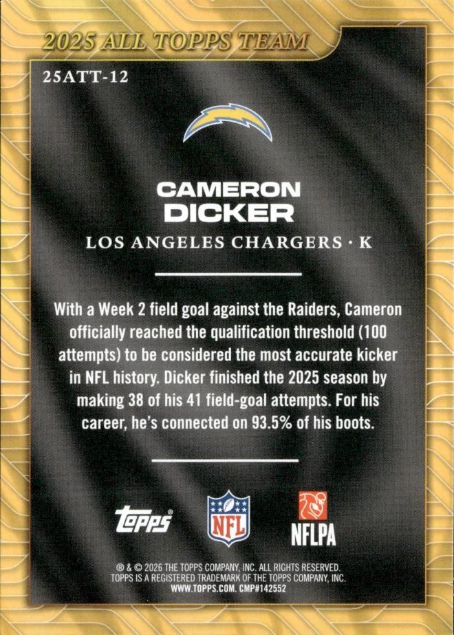Cameron Dicker card back