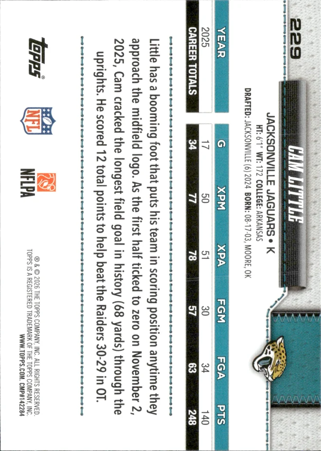 Cam Little card back