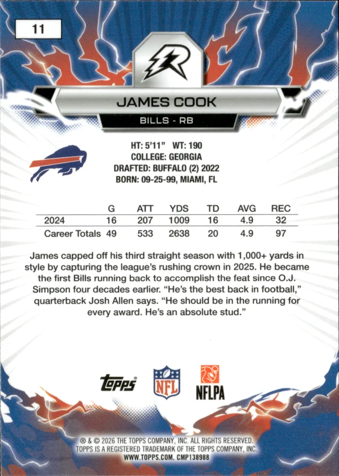 James Cook card back