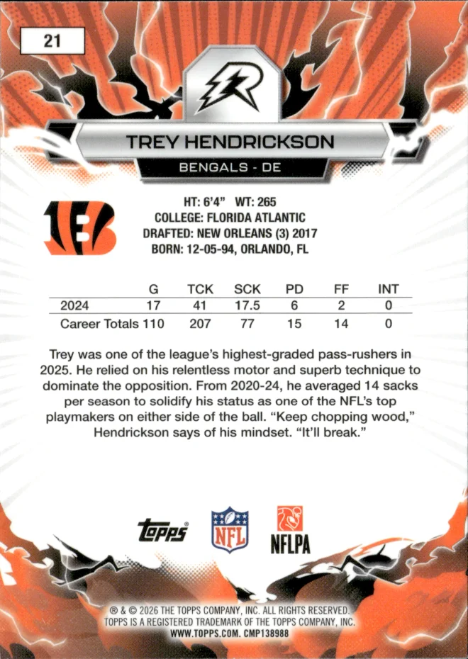 Trey Hendrickson card back