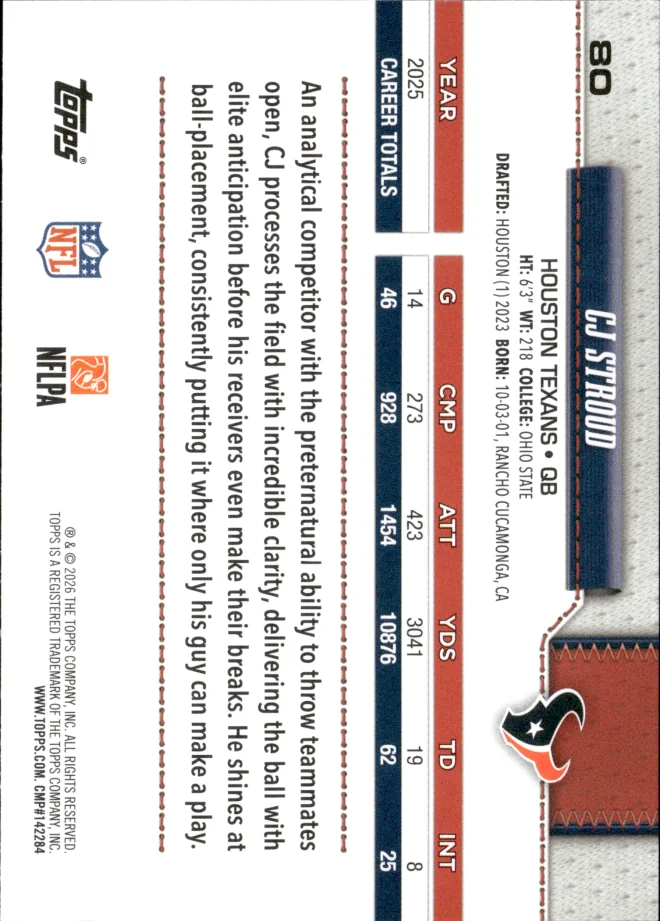CJ Stroud card back