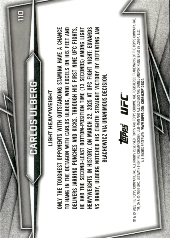 Carlos Ulberg card back