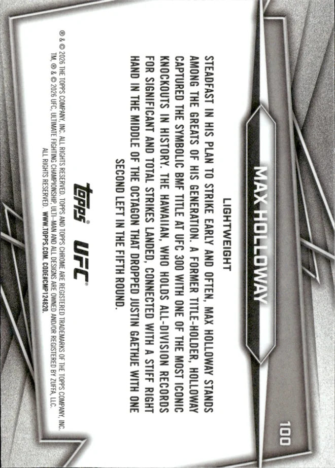 Max Holloway card back