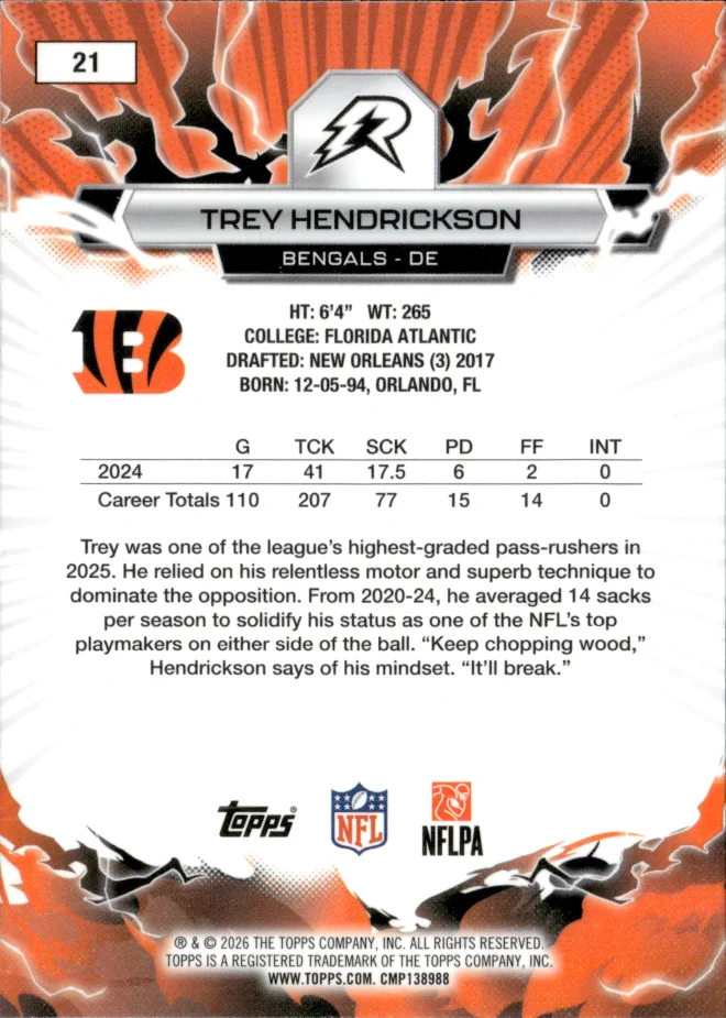 Trey Hendrickson card back